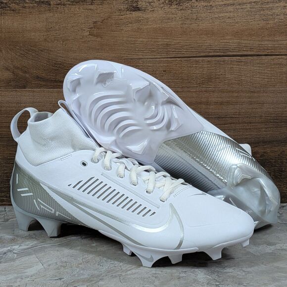 Nike Vapor Edge Pro 360 2 Men\'s 10.5 White Silver Football Cleats DA5456-102